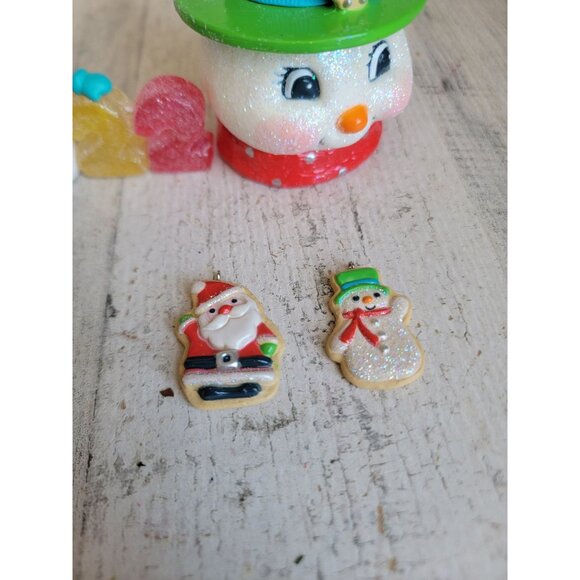 Hallmark snowman glitter cookie ornament Xmas variety set - Picture 2 of 7
